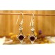 Boucles d'oreilles argent et Grenat.