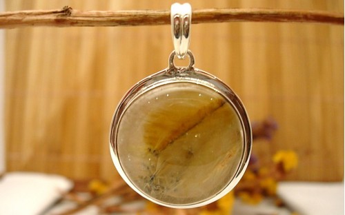 Pendentif en argent et Quartz rutile