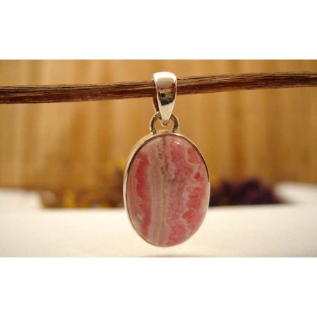 Pendentif en argent et Rhodocrosite.