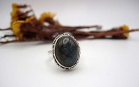 Bague en argent et Labradorite T54