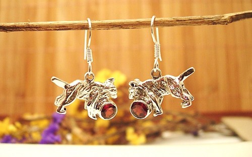 Boucles d'oreilles argent et Grenat