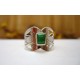 Bague argent et Malachite T 58