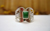Bague argent et Malachite T 58