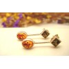 Boucles d'oreilles argent et Ambre