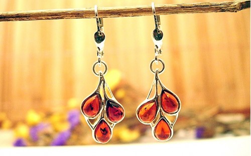 Boucles d'oreilles argent et Ambre Boucles d'oreilles argent et Ambre