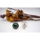 Clous d'oreilles argent et Malachite.