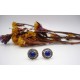 Clous d'oreilles argent et Lapis lazuli.