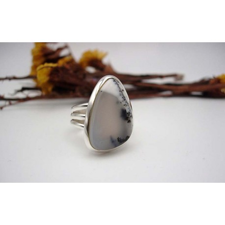 Bague en argent et Dendrite Opale