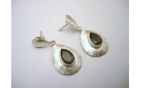 Boucles d'oreille argent et labradorite.