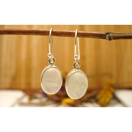 Boucles d'oreille argent et pierre de lune.
