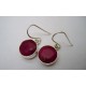 Boucles d'oreille argent et Rubis.