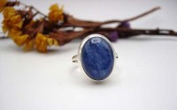 Bague en argent et Cyanite T54.5