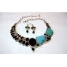 Collier argent et pierres semi-précieuses Multicolore.